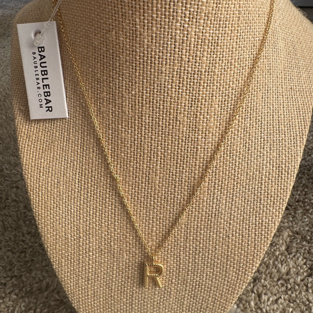 BaubleBar Gold Initial R Necklace - Picture 2 of 2